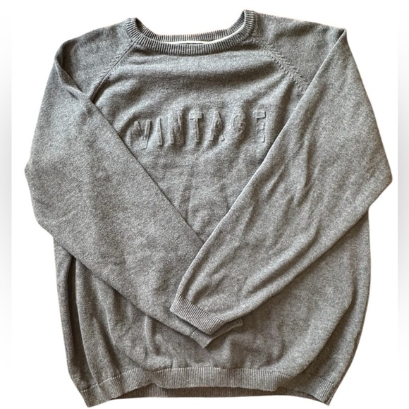 Original Weatherproof Vintage Mens Gray Sweater Embossed Logo 100% Cotton  XL - Picture 4 of 6
